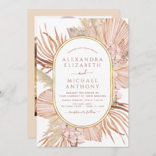 Invitation Photo Pampas Grass Photo Boho Mariage Tropical