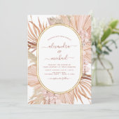 Invitation Photo Pampas Grass Photo Boho Mariage Tropical (Debout devant)
