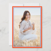 Invitation Photo & Parents Noms Orange Blue Graduation Party (Dos)