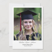 Invitation Photo Parents White Black & Gold Graduation (Dos)