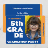 Invitation Photo Parti d'obtention du diplôme de l'école prim (Devant / Derrière)