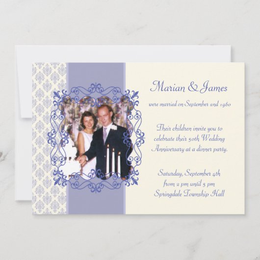 Invitation Photo Parti du 50e anniversaire du Mariage (Devant)