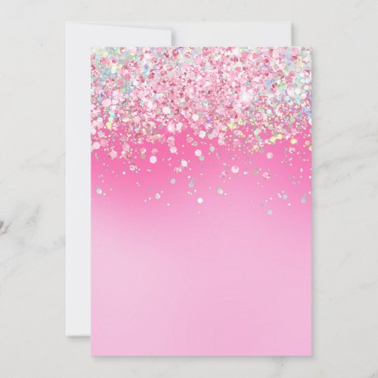 Invitation Photo Parties scintillant rose 9e anniversaire (Dos)