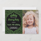 Invitation Photo Parties scintillant verte Princesse Invitati (Devant)
