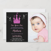 Invitation Photo Parties scintillant violet Princesse Invitat (Devant)