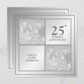 Invitation Photo Past & Present Argent Anniversaire de mariag (Devant / Derrière)