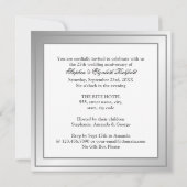 Invitation Photo Past & Present Argent Anniversaire de mariag (Dos)