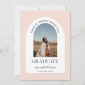 Invitation Photo Pastel Pink Arch moderne Diplômé (Devant)
