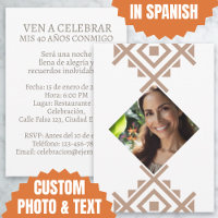 Photo Personalizada Invitación de 40 Años Aztec