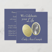 Invitation Photo personnalisable : Réveil / (Vivant) Funérail (Devant / Derrière)