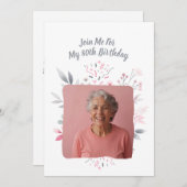 Invitation Photo personnalisé 80 ans 80e anniversaire personn (Devant / Derrière)