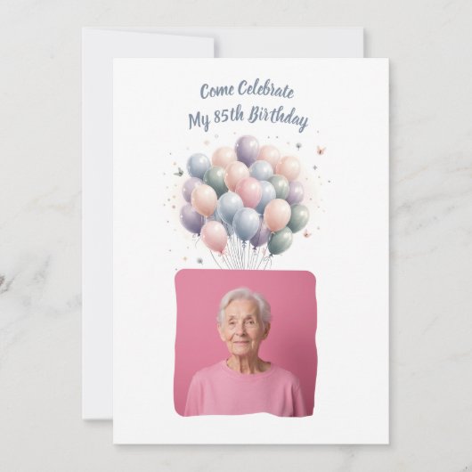 Invitation Photo personnalisé 85 ans sur mesure (Devant)