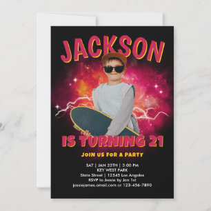Invitation Photo personnalisé 90s Bootleg Anniversaire Fête
