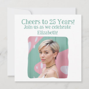 Invitation Photo personnalisé pour 25 ans Joyeux 25e annivers