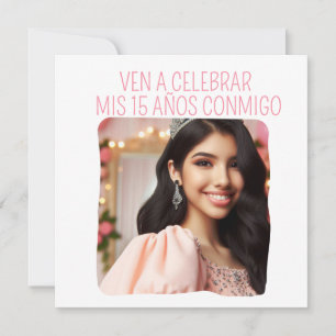 Invitation Photo personnalisée 15e anniversaire Mis Quince Qu