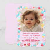 Invitation photo personnalisée 1er anniversaire fi (Devant / Derrière)