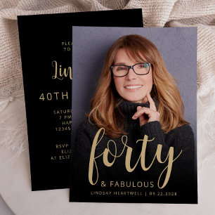 Invitation Photo personnalisée 40 et merveilleux 40e annivers