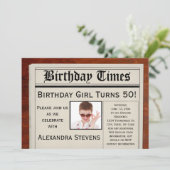 Invitation Photo personnalisée 50th Birthday Party Journal (Debout devant)