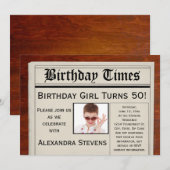 Invitation Photo personnalisée 50th Birthday Party Journal (Devant / Derrière)