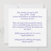 Invitation Photo personnalisée - 90 ans 90e anniversaire (Dos)