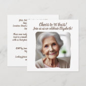 Invitation Photo personnalisée - 90 ans 90e anniversaire (Devant / Derrière)