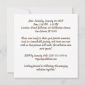 Invitation Photo personnalisée - 90 ans 90e anniversaire (Dos)