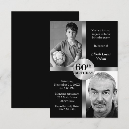 Invitation Photo personnalisée Anniversaire (Devant / Derrière)