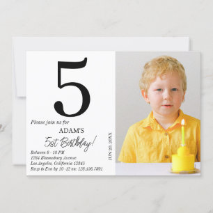 Invitation Photo personnalisée Anniversaire Enfants Garçon Fê