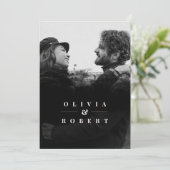 Invitation Photo personnalisée avec Mariage Abstrait noir élé (Debout devant)