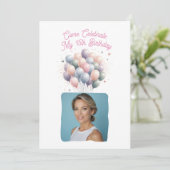 Invitation Photo personnalisée Ballons d'anniversaire 45e (Debout devant)