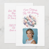 Invitation Photo personnalisée Ballons d'anniversaire 45e (Devant / Derrière)