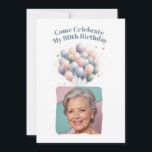 Invitation Photo personnalisée Ballons d'anniversaire 80th<br><div class="desc">anniversaire personnalisé pour le jalon de 80 ans.</div>