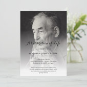Invitation Photo personnalisée Célébration des funérailles de (Debout devant)