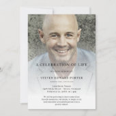 Invitation Photo personnalisée Célébration des funérailles de (Devant)