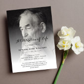 Invitation Photo personnalisée Célébration des funérailles de