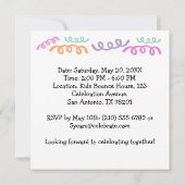 Invitation Photo personnalisée Cheval à 5 ans de Streamers d' (Dos)