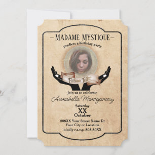 Invitation Photo personnalisée Crystal Ball Psychic Party