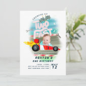 Invitation photo personnalisée de deux voitures rapides (Debout devant)