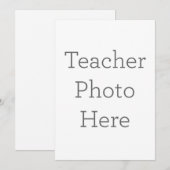 Invitation photo personnalisée de l'enseignant (Devant / Derrière)