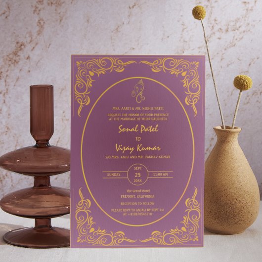 Invitation Photo personnalisée du Mariage hindou indien Ganes