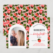 Invitation Photo personnalisée du premier anniversaire de fra (Devant / Derrière)