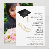 Invitation Photo personnalisée Élégant Graduation moderne (Devant / Derrière)