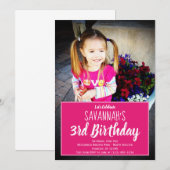 Invitation Photo personnalisée Fête d'anniversaire (Devant / Derrière)