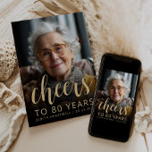 Invitation Photo personnalisée Fête du 80e anniversaire