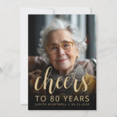 Invitation Photo personnalisée Fête du 80e anniversaire (Devant)