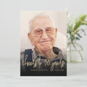 Invitation Photo personnalisée Fête du 90e anniversaire (Debout devant)