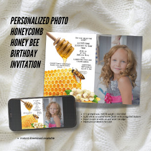 Invitation Photo personnalisée Honeypeb Honey Bee Anniversair