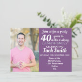 Invitation Photo personnalisée, jalon d'âge. (Debout devant)