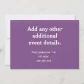 Invitation Photo personnalisée, jalon d'âge. (Dos)