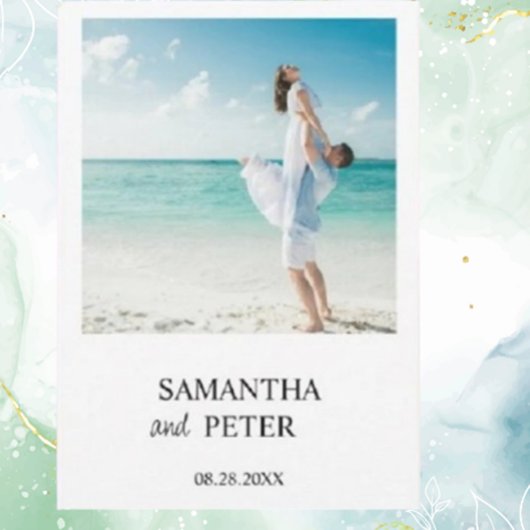 Invitation Photo personnalisée Mariage de plage moderne